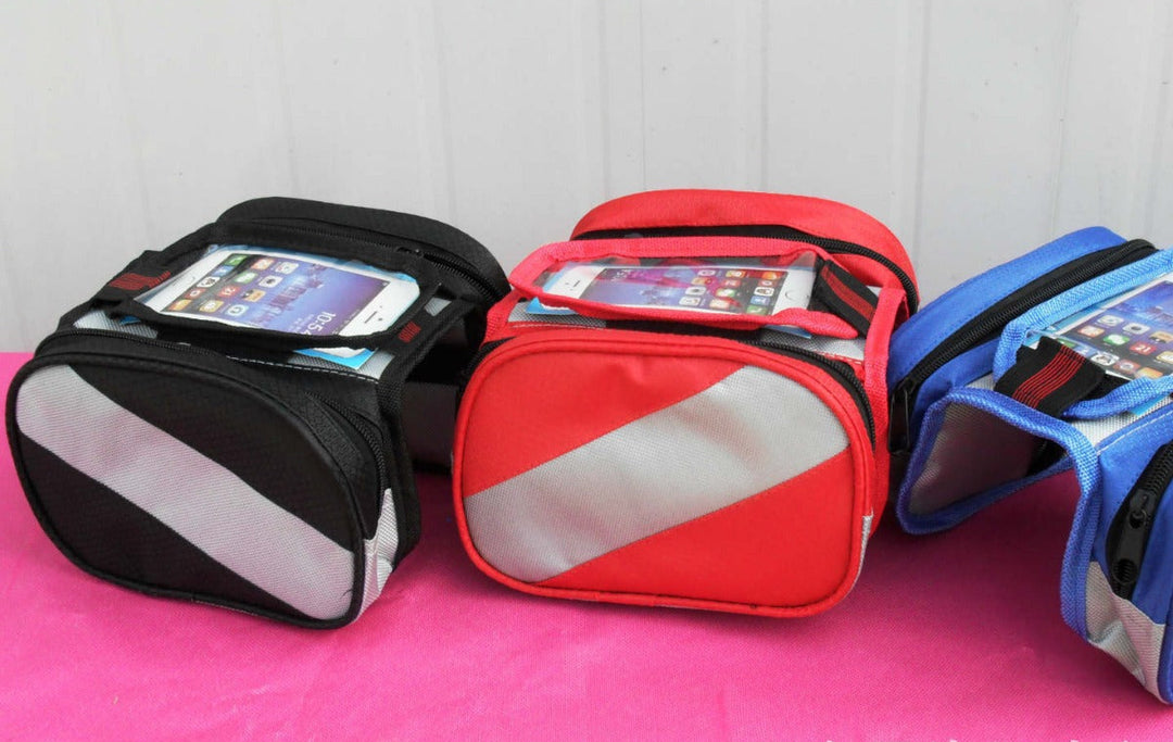 waterproof bicycle handlebar bag with touch-screen phone pocket Bowlift