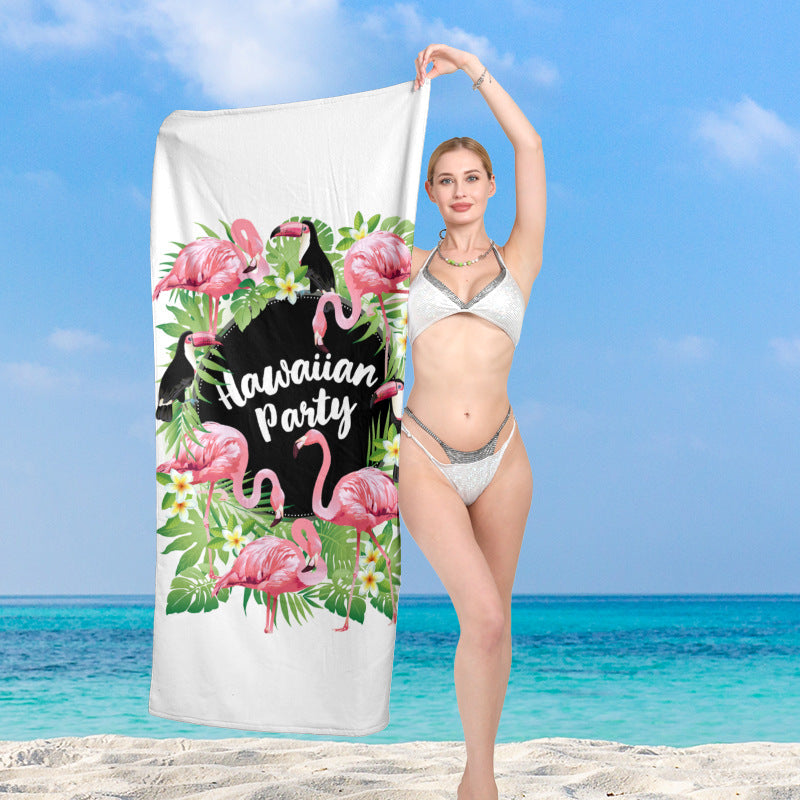 elegant and functional beach towel with tropical flamingo design Bowlift