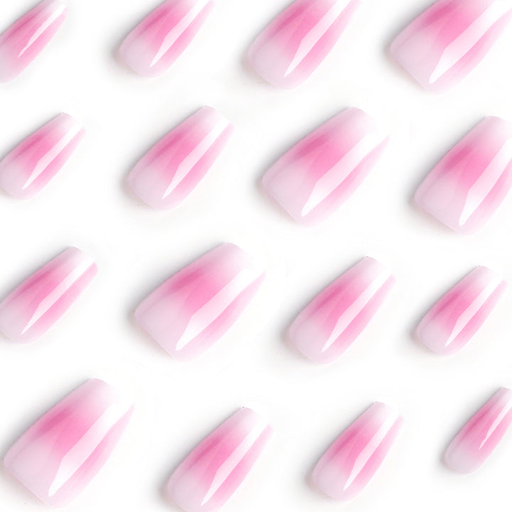 Artful Nail Extensions with Delicate Ombre Effect Bowlift