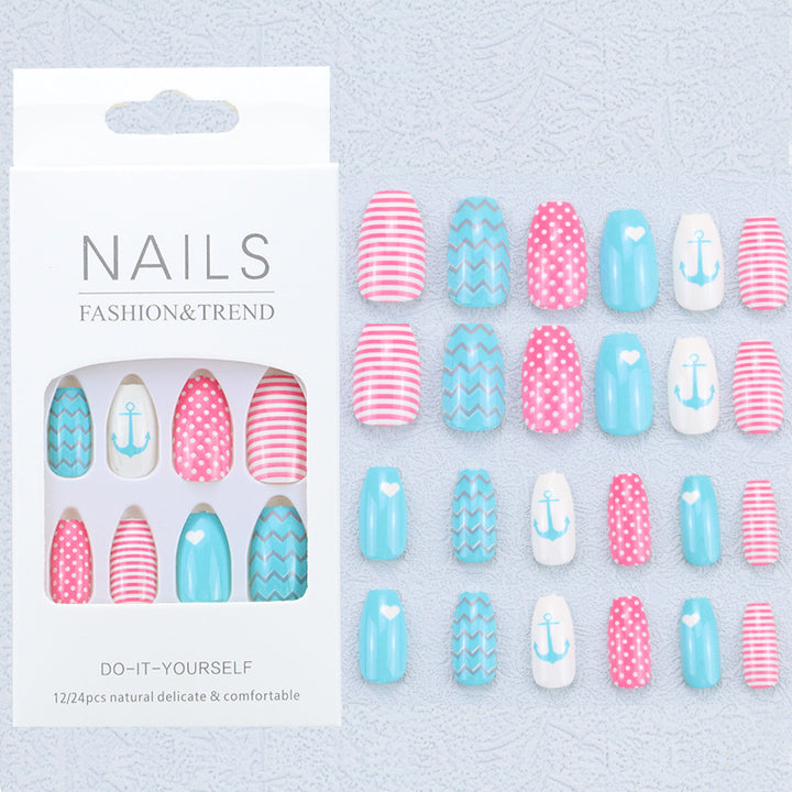 Artistic Graphic Press-On Nail Set Bowlift