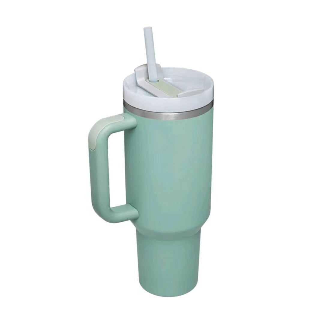 Women insulated thermal mug with leak-proof lid and integrated straw Bowlift