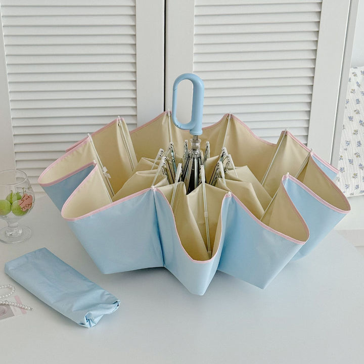 Women's Foldable Umbrella with Innovative Flower Shape Bowlift