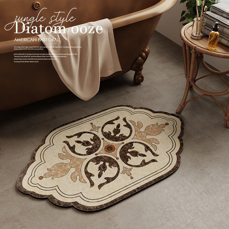 Unisex Vintage Floral Bath Mat Bowlift