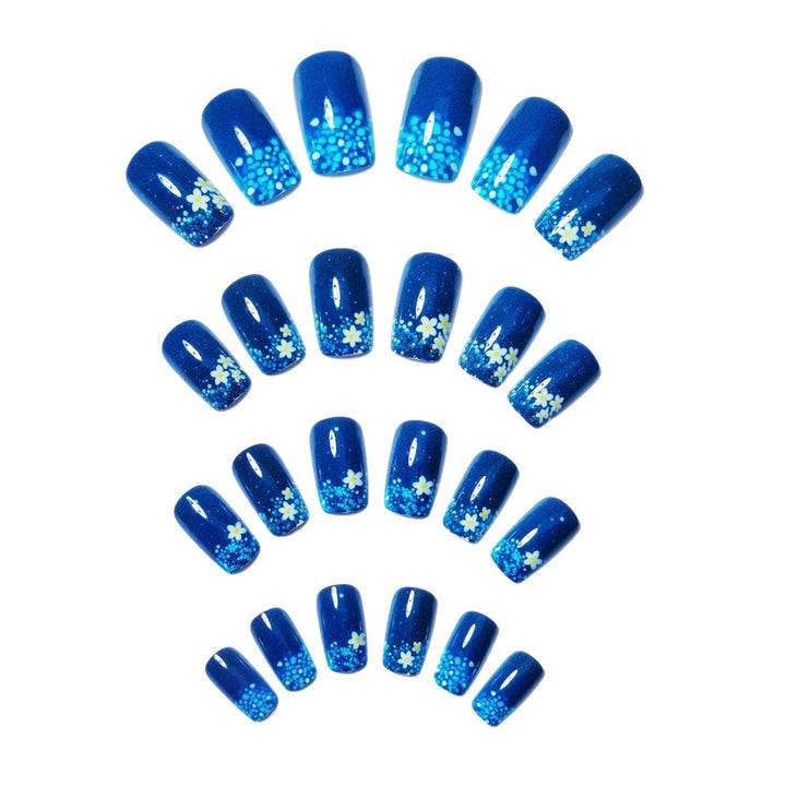Artificial nails with glittering flower design Bowlift