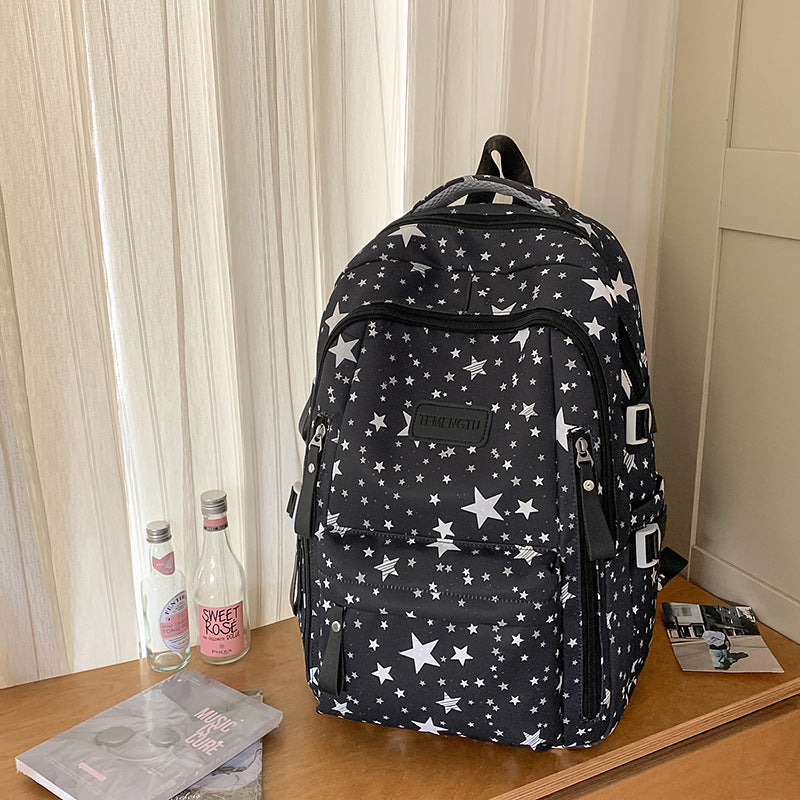 Cute Star-Printed School Backpack