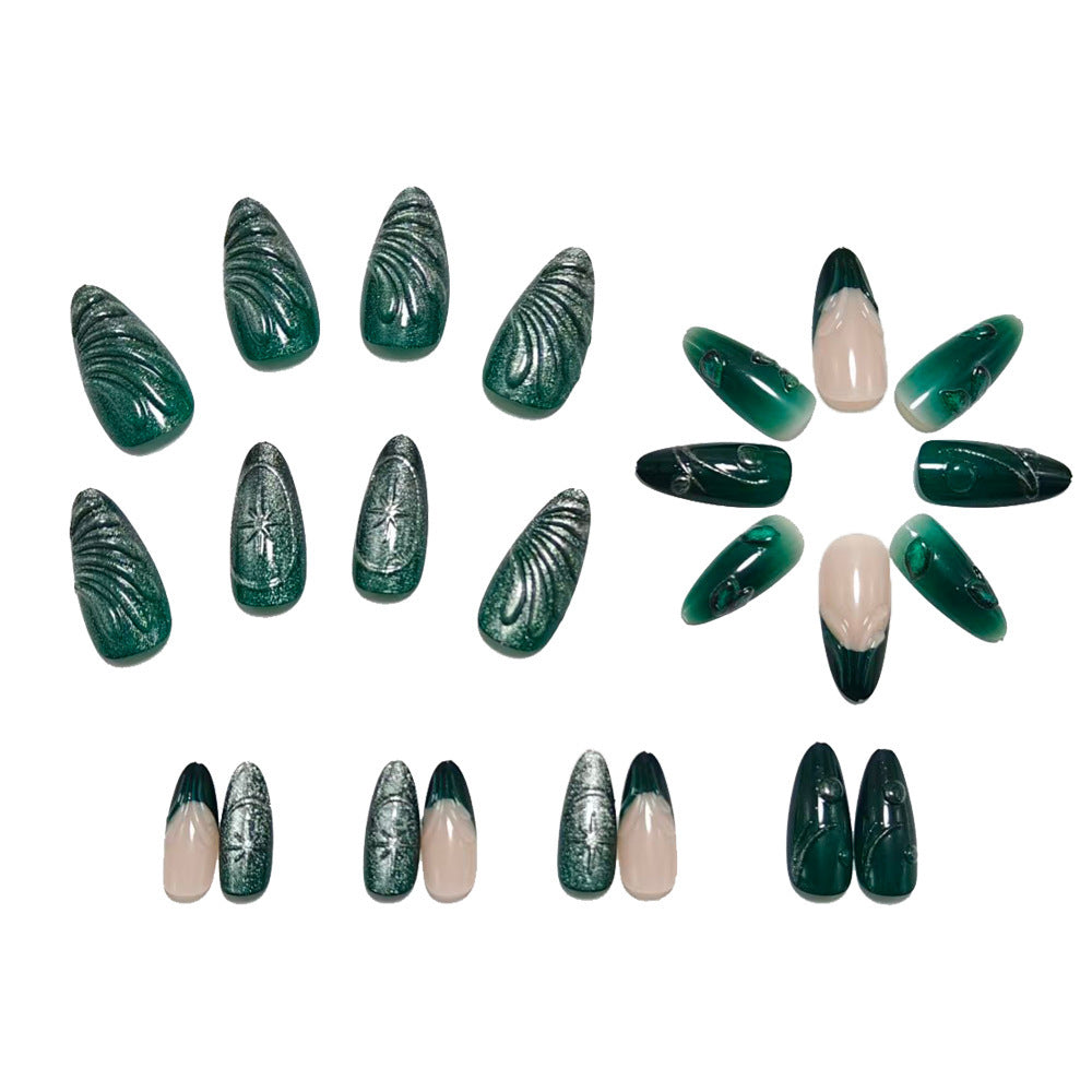 Artificial nails in an elegant design with botanical accents Bowlift