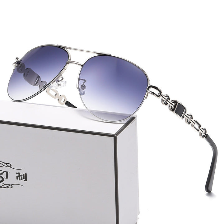 Women Aviator Sunglasses with Fashionable Chain Detail Bowlift