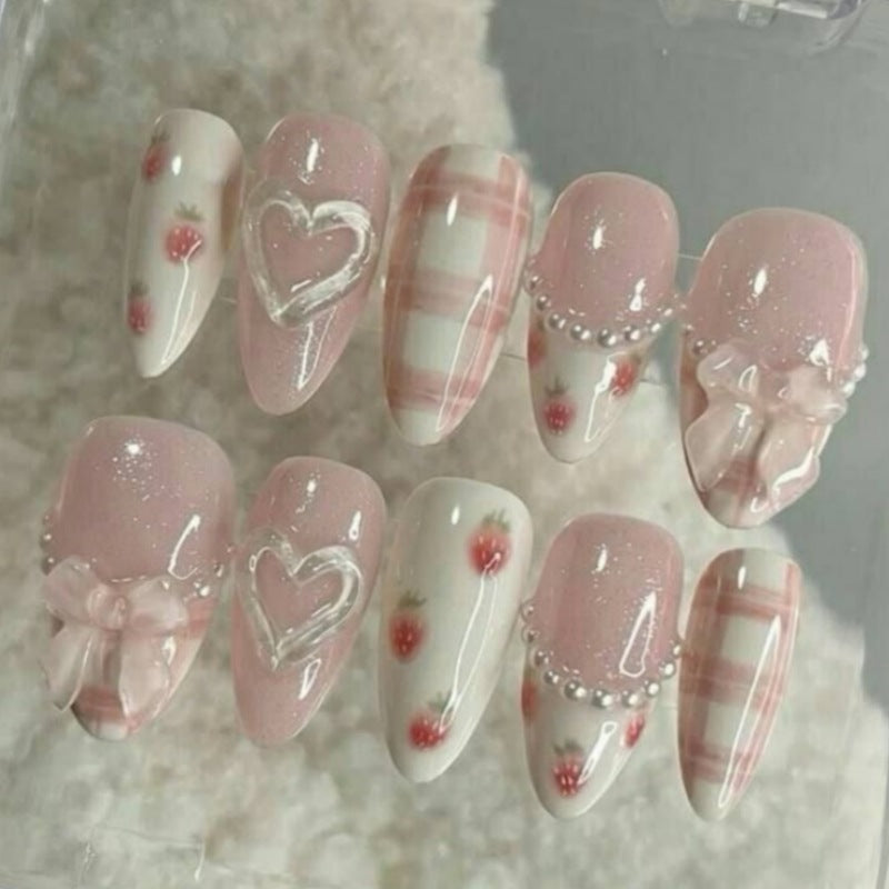 Artistic Floral and Star-Embellished Press-On Nail Set Bowlift