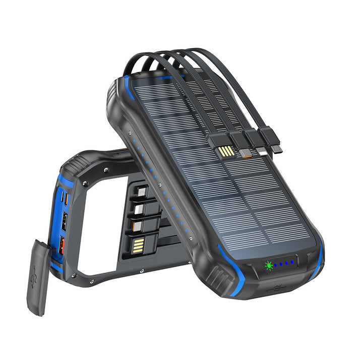 Robust solar power bank with fast charging function and integrated LED lamp Bowlift