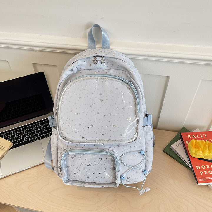 Cosmic-Themed Multi-Pocket Backpack