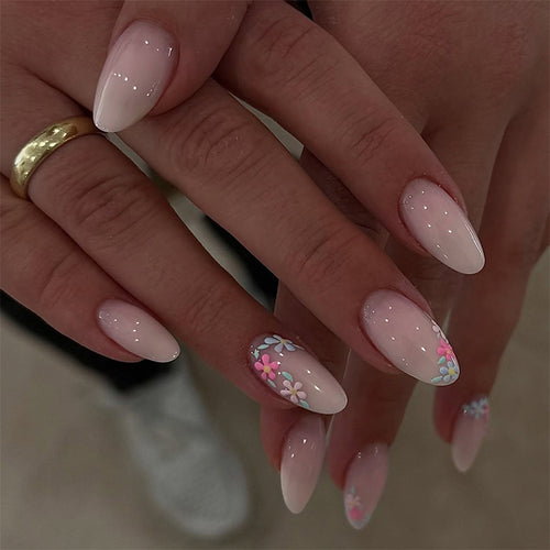 Floral Decorative Press-On Nail Set Bowlift 1788496020