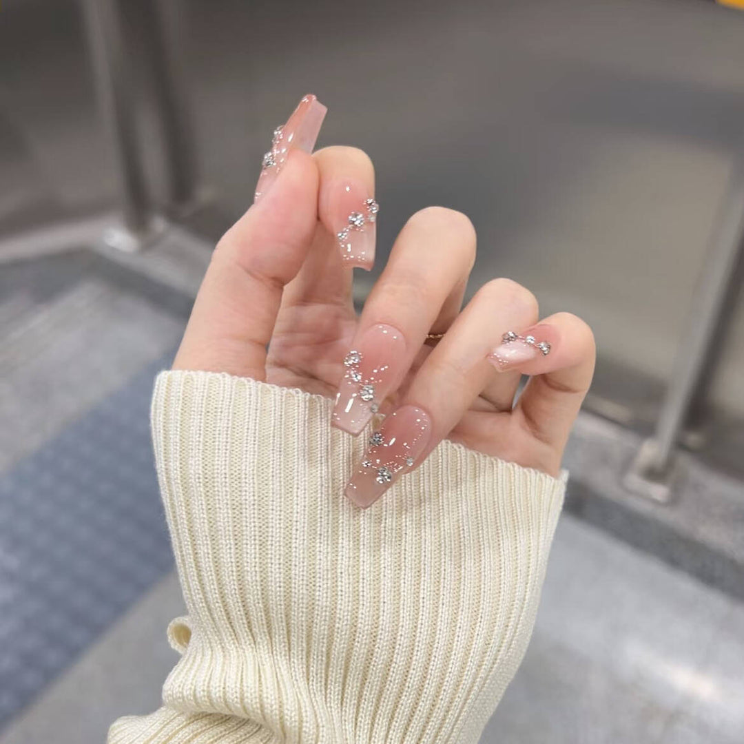 Premium Rhinestone-Embellished Press-On Nails Bowlift