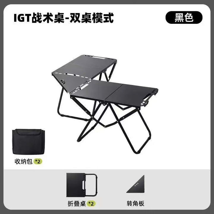 Folding Camping Table With Two Storage Compartments Bowlift