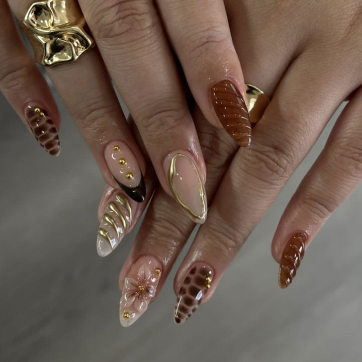 Artful nail art with floral accents Bowlift