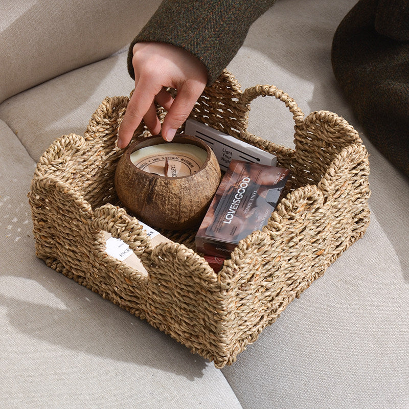 Decorative storage basket with two handles Bowlift