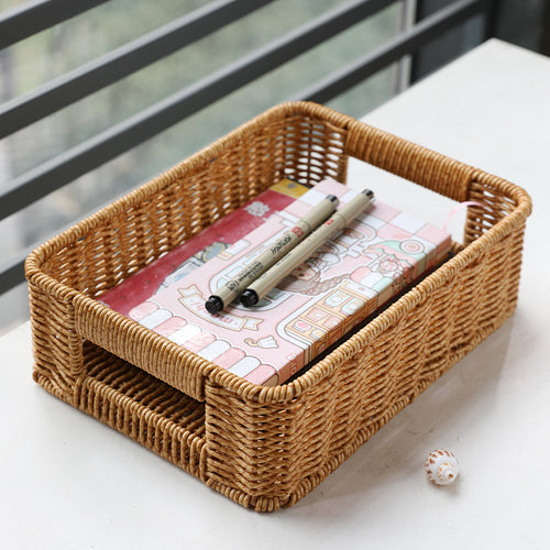 Handwoven Rustic Storage Tray Bowlift