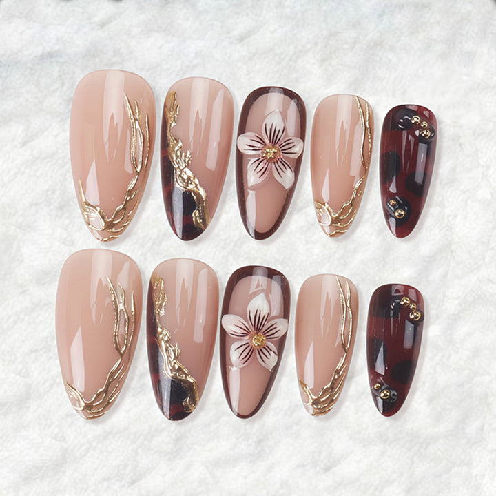 Artistic Floral Nail Design Bowlift