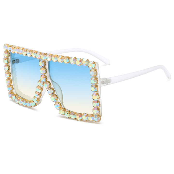 Women's striking square sunglasses with sparkling appliques Bowlift