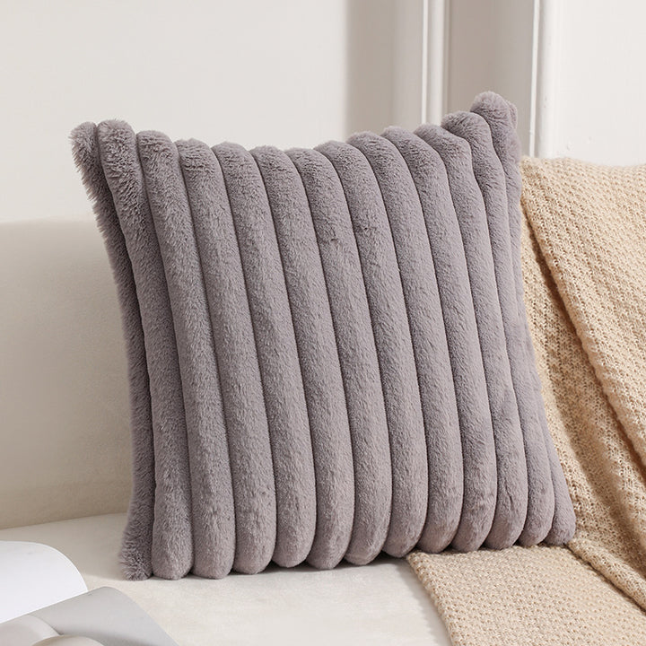 Textured Faux Fur Decorative Pillow