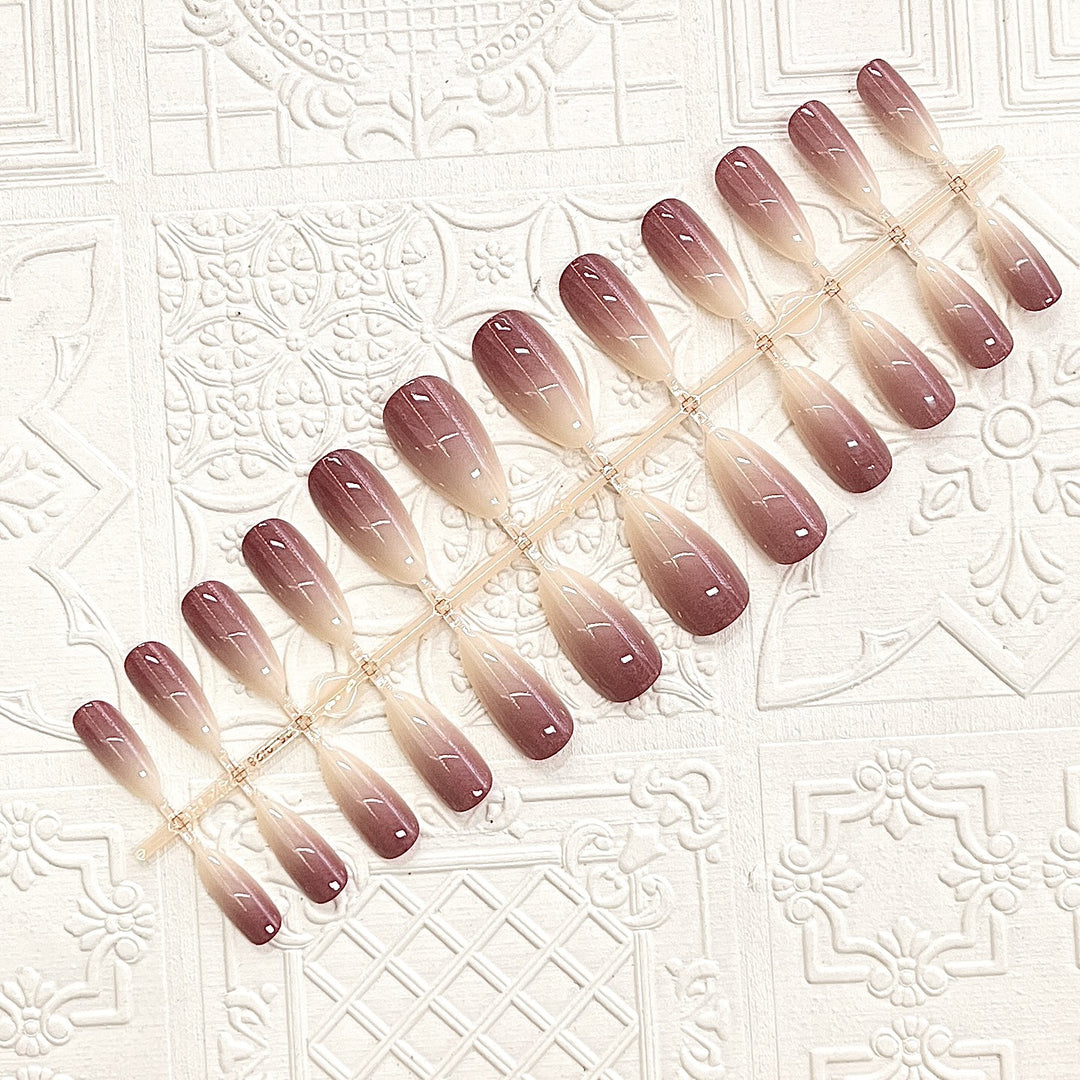 Elegant Ombre Press-On Nails Bowlift