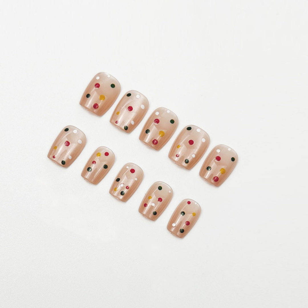 Artistic Confetti Press-On Nail Set Bowlift