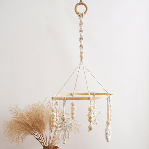 Macrame Baby Mobile with Natural Beads Bowlift