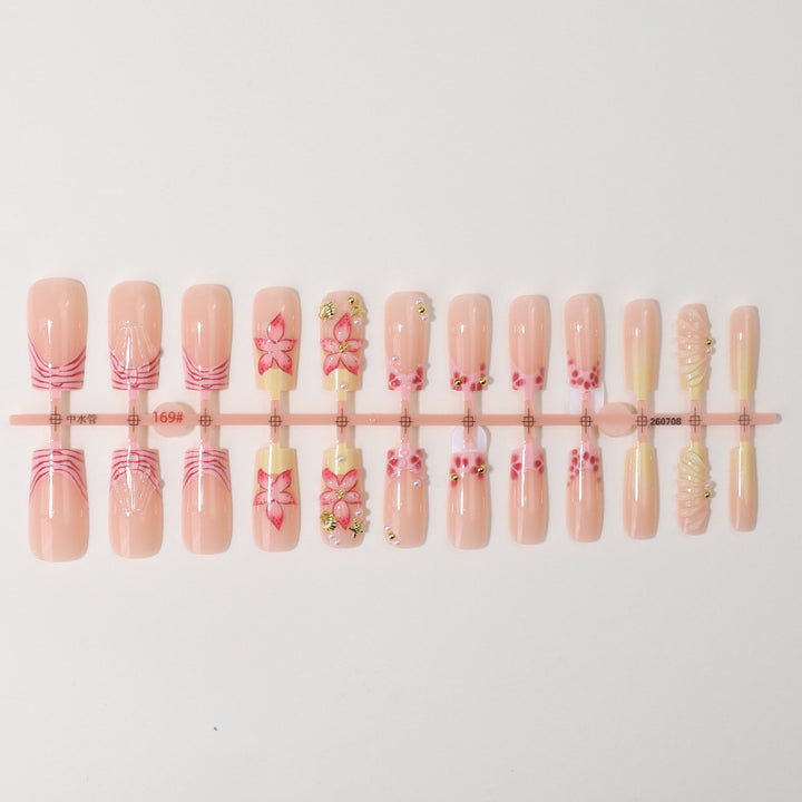 Floral Design Press-On Nail Tips Bowlift
