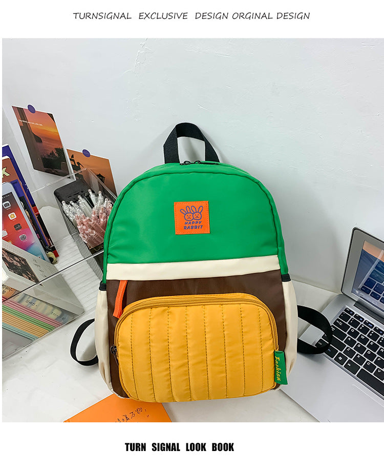 Color-Block Casual Backpack Bowlift