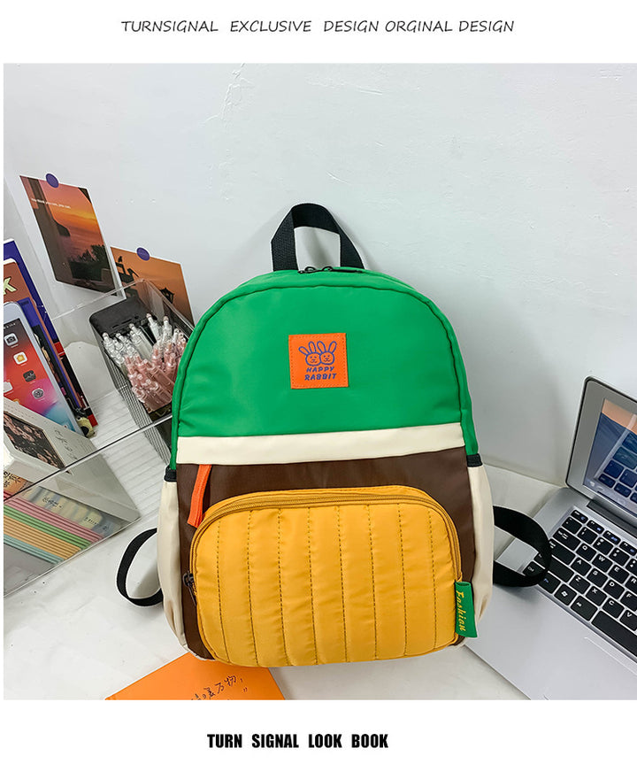 Color-Block Casual Backpack Bowlift