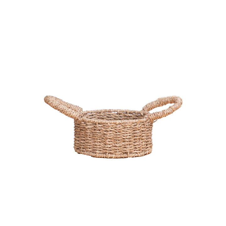 Handwoven Round Storage Basket Bowlift