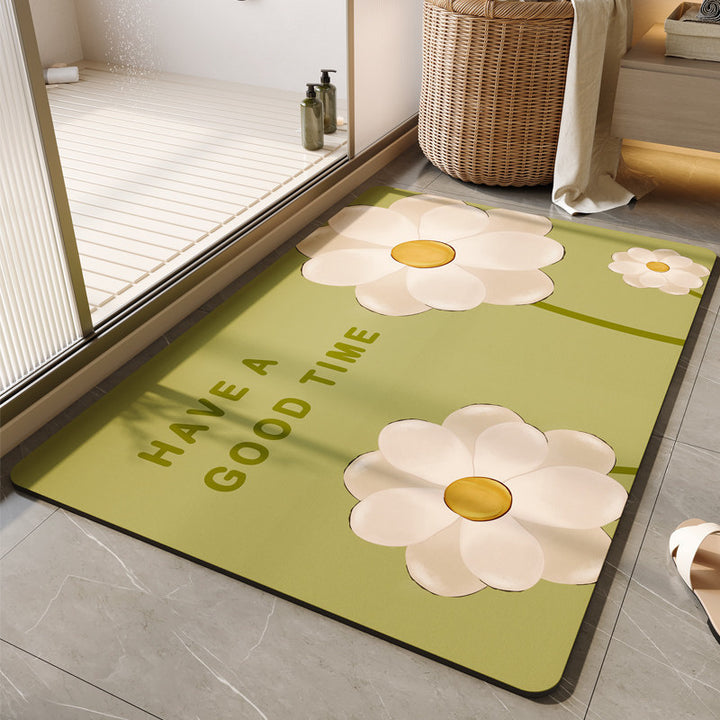 Decorative Floral Bath Mat Bowlift