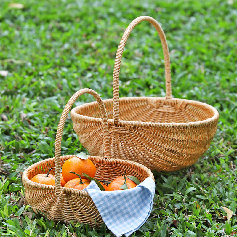 Handwoven Artisan Market Basket Bowlift