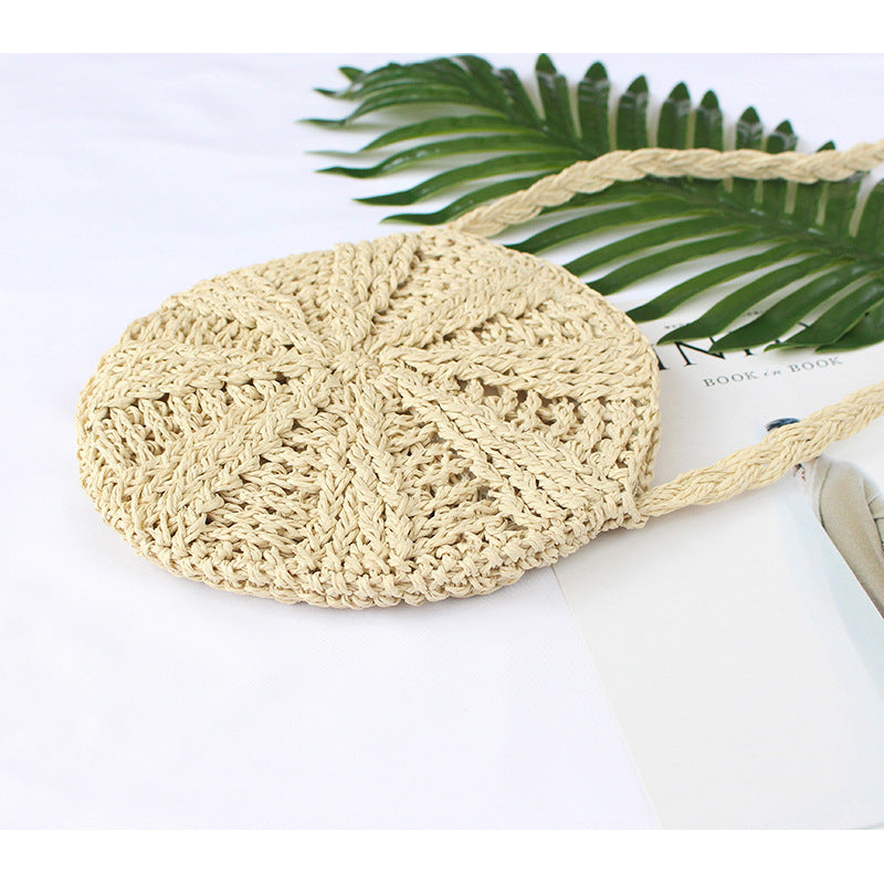 Leather Shoulder Bag Made of Braided Natural Material Bowlift