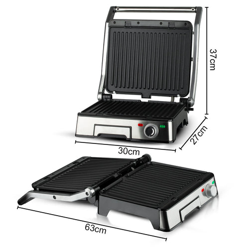 Electric Grill with Adjustable Temperature Control and Non-Stick Surface Bowlift