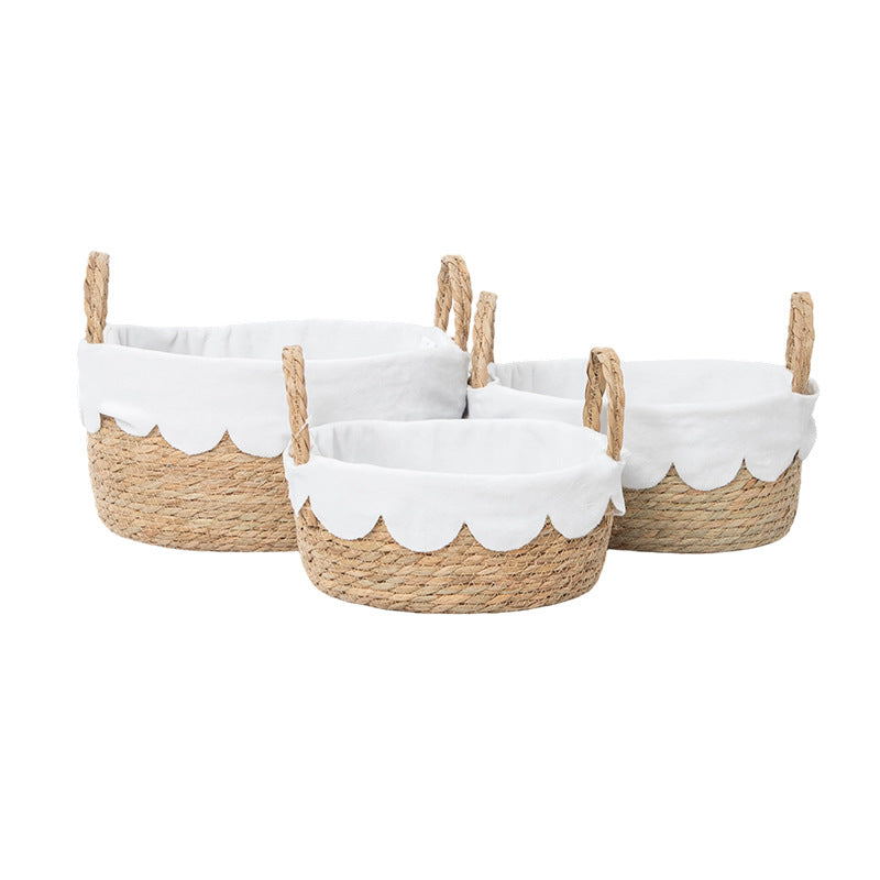 Decorative Woven Storage Basket with Scalloped Edges Bowlift