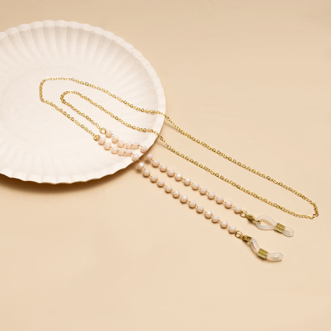 Decorative Stone-Accented Eyewear Chain Bowlift