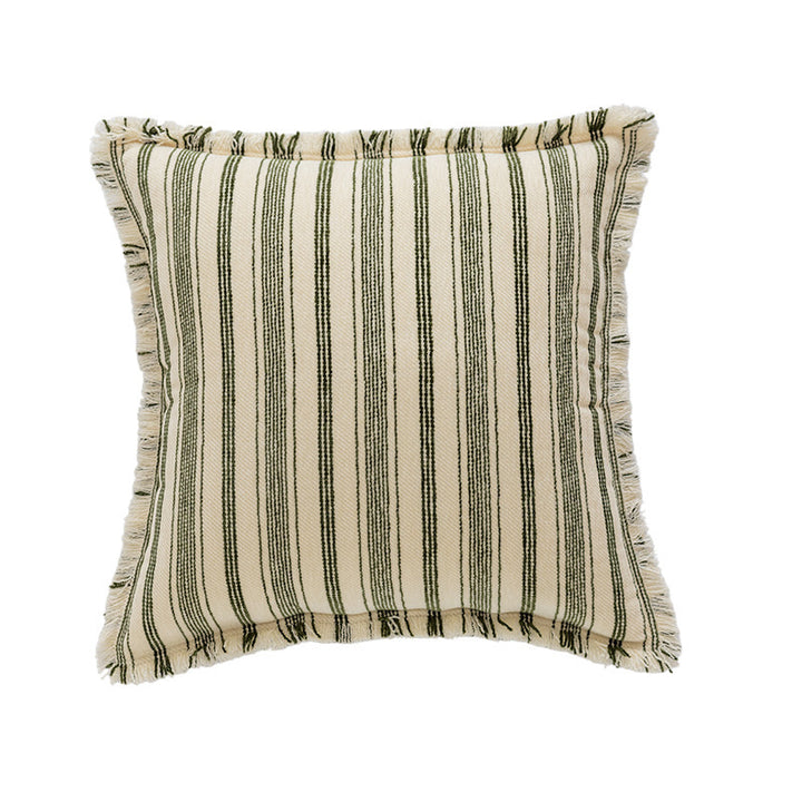 Striped Fringe Decorative Pillow