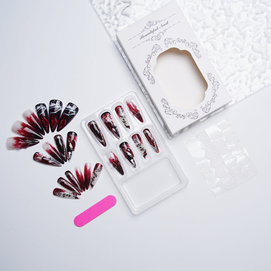 Exclusive artificial nails with floral design Bowlift