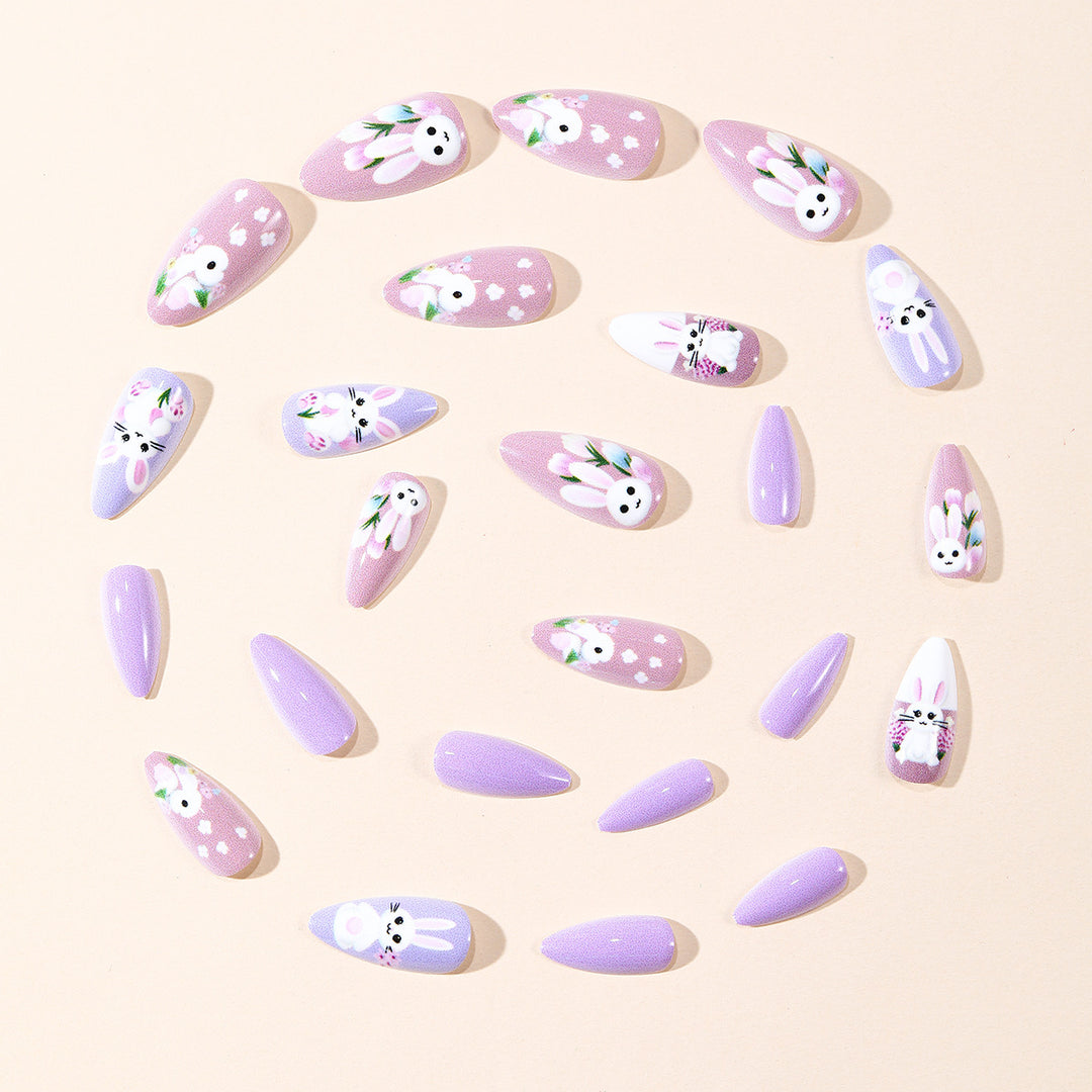 Whimsical Bunny-Themed Nail Art Extensions Bowlift