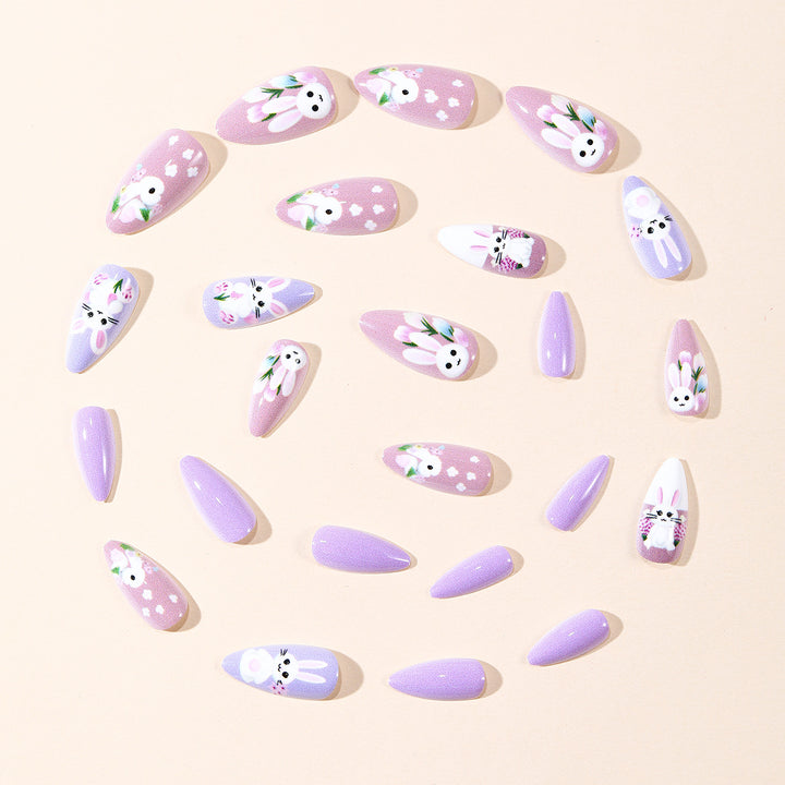 Whimsical Bunny-Themed Nail Art Extensions Bowlift