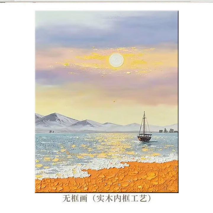 Textured Coastal Seascape Canvas Art