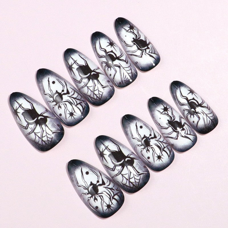 Artistic Halloween-Themed Press-On Nail Art Bowlift