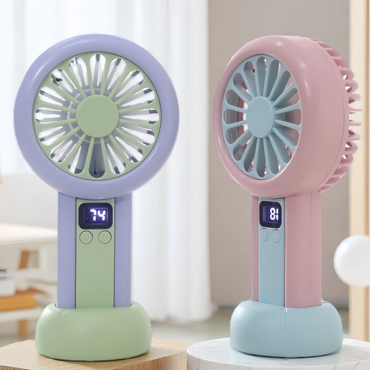 Ladies portable mini fan with LED display Bowlift