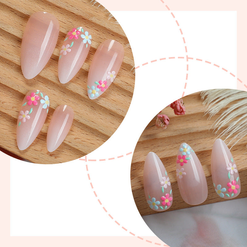Floral Decorative Press-On Nail Set Bowlift 1788496020