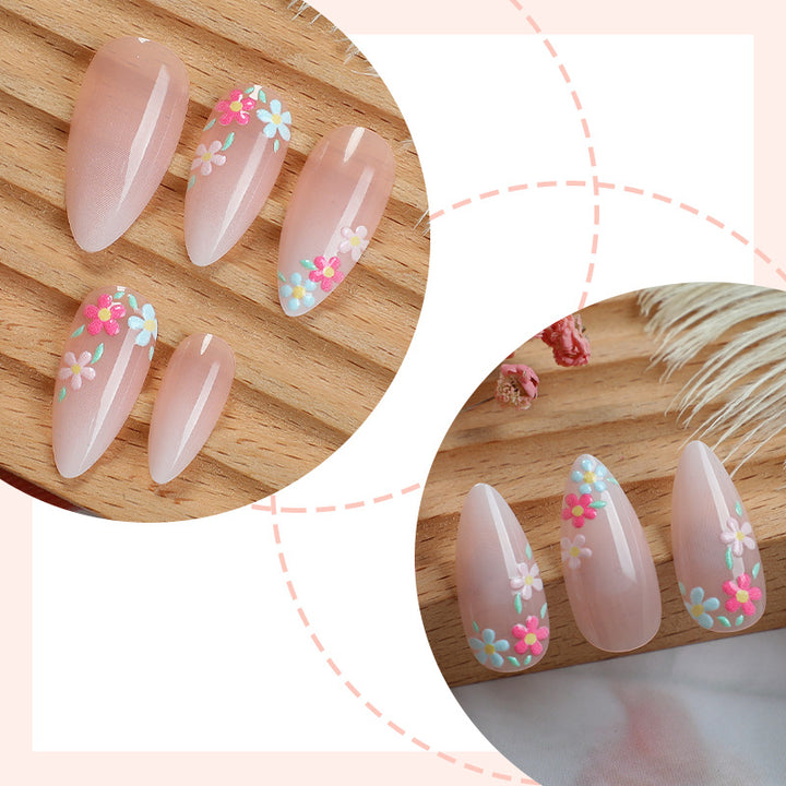 Floral Decorative Press-On Nail Set Bowlift 1788496020