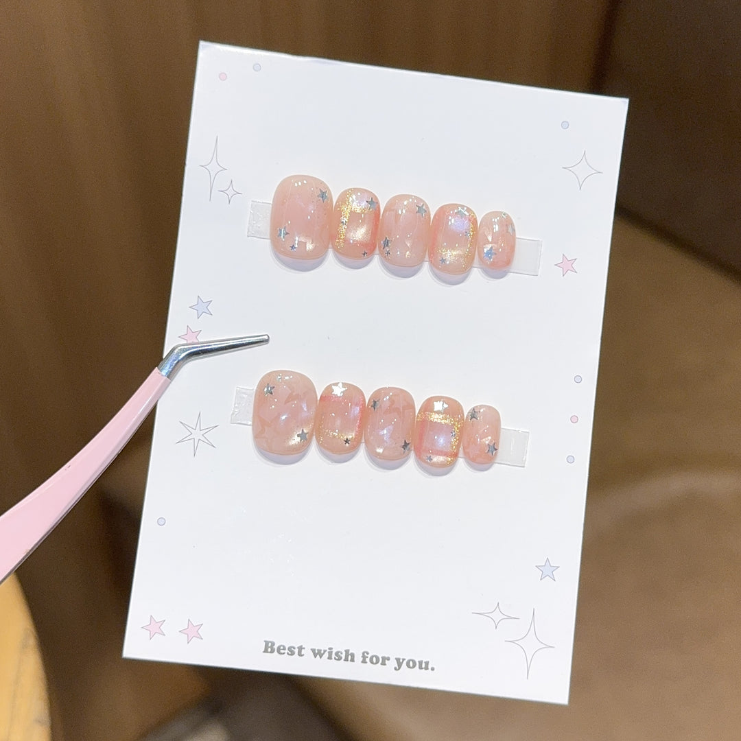 Glamorous artificial nail tips with star design Bowlift