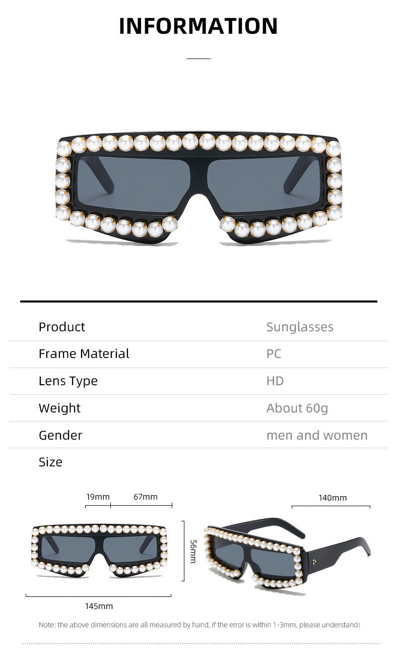 Women's fashionable sunglasses with pearl appliqués Bowlift