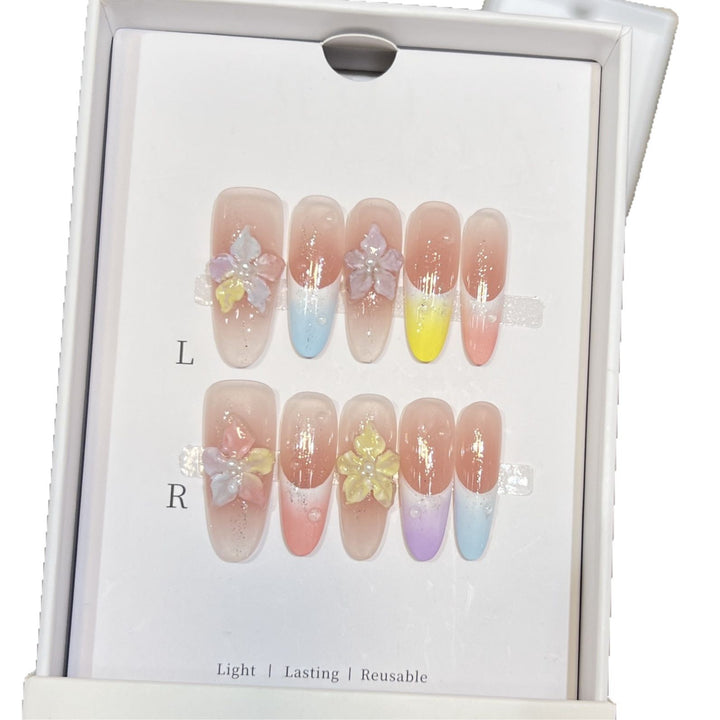 Floral-Inspired Artistic Press-On Nail Set Bowlift