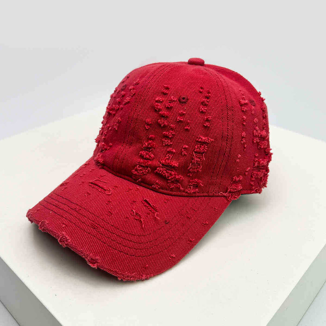 Women's Distressed Textured Baseball Cap Bowlift