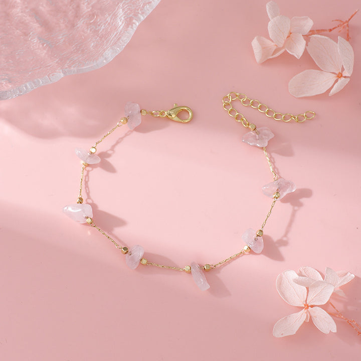 Rose Quartz Charm Anklet Bowlift